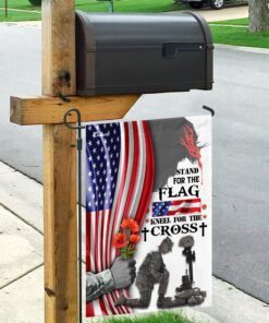 veteran stand for the flag kneel for the cross flag 8617