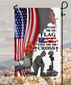 veteran stand for the flag kneel for the cross flag 8913