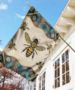 vintage bee flag 6927