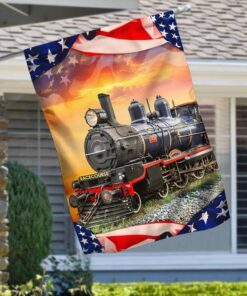 Vintage Steam Railroad Flag MLH1855F