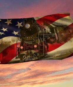 Vintage Train Steamrail Grommet Flag MLN41GF