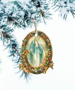 virgin mary wooden ornament pn610o 1067