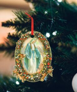 virgin mary wooden ornament pn610o 1213