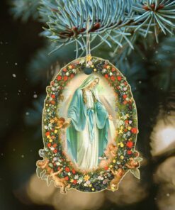 Virgin Mary Wooden Ornament PN610O