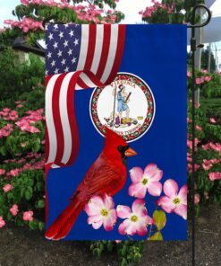 Virginia State Cardinal and Dogwood Flower Flag MLN1141Fv44