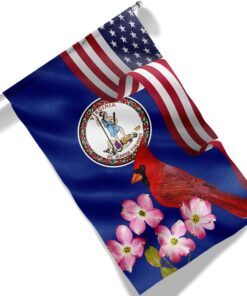 virginia state cardinal and dogwood flower flag mln1141fv44 5208