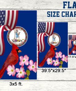 virginia state cardinal and dogwood flower flag mln1141fv44 6138