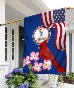 virginia state cardinal and dogwood flower flag mln1141fv44 8317