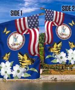 virginia state tiger swallowtail butterfly and dogwood flower flag mln1141fv52 2247
