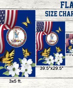 virginia state tiger swallowtail butterfly and dogwood flower flag mln1141fv52 2978