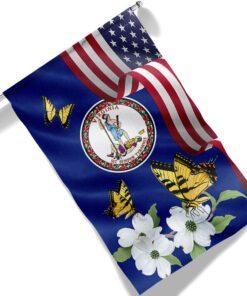 virginia state tiger swallowtail butterfly and dogwood flower flag mln1141fv52 3307