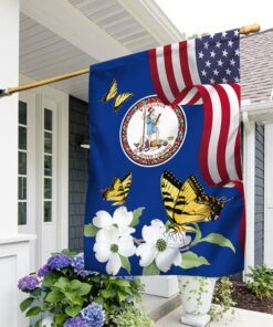 virginia state tiger swallowtail butterfly and dogwood flower flag mln1141fv52 6094