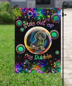virus stay out of my bubble dachshund flag 1637