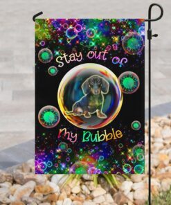 virus stay out of my bubble dachshund flag 3728