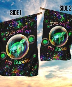 virus stay out of my bubble turtle flag 2234
