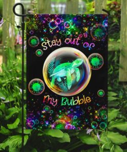 virus stay out of my bubble turtle flag 4842
