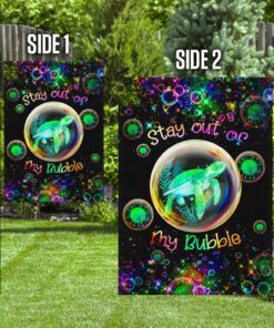 virus stay out of my bubble turtle flag 6801