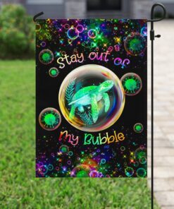 virus stay out of my bubble turtle flag 8559