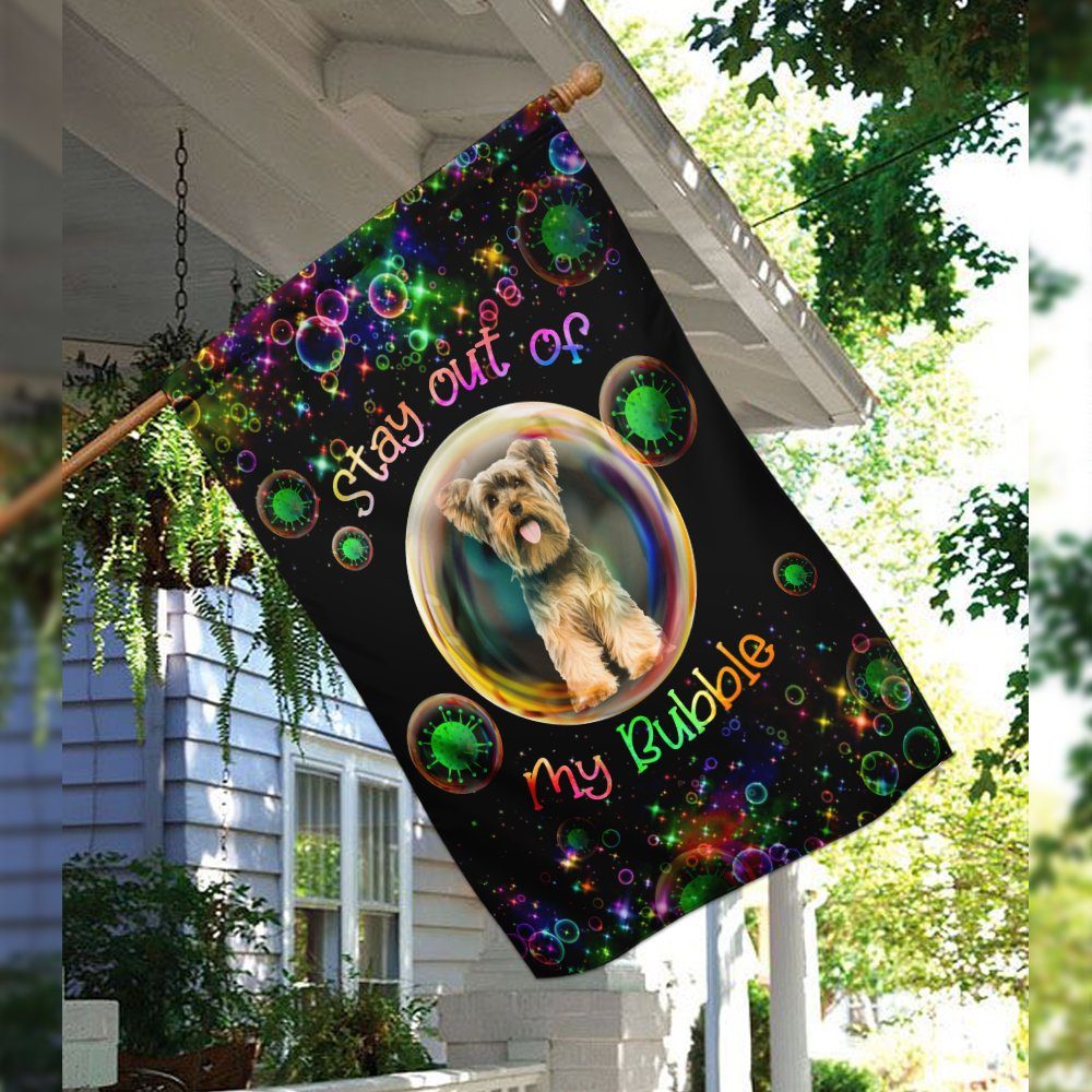 Virus Stay Out Of My Bubble Yorkshire Terrior Flag - Image 10