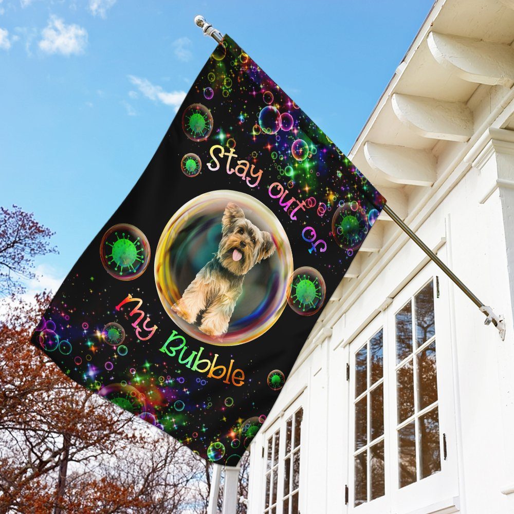 Virus Stay Out Of My Bubble Yorkshire Terrior Flag - Image 9