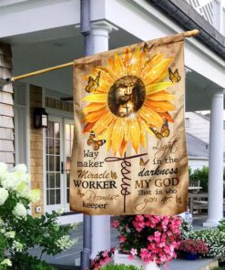 Way Maker Miracle Worker God Sunflower Flag