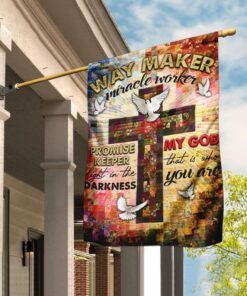 Way Maker Miracle Worker Jesus Christ Cross Quilt Pattern Flag