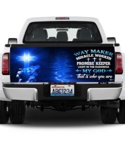 way maker miracle worker jesus christ truck tailgate decal sticker wrap 3103