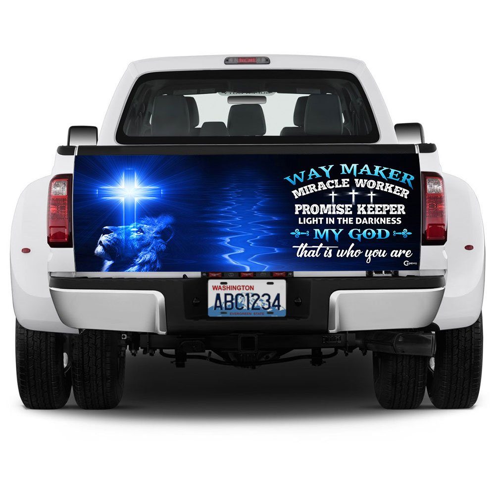 Way Maker Miracle Worker Jesus Christ Truck Tailgate Decal Sticker Wrap - Image 5