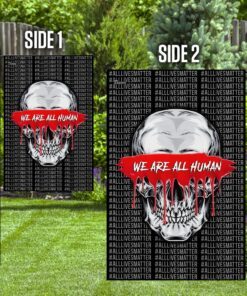 we are all human skull flag 1554