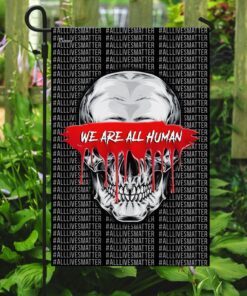 we are all human skull flag 7412