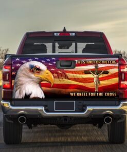 We Stand For The Flag, We Kneel For The Cross Truck Tailgate Decal Sticker Wrap