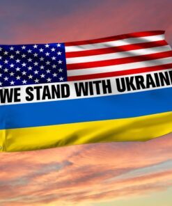 We Stand With Ukraine American Grommet Flag QNN831GFv1