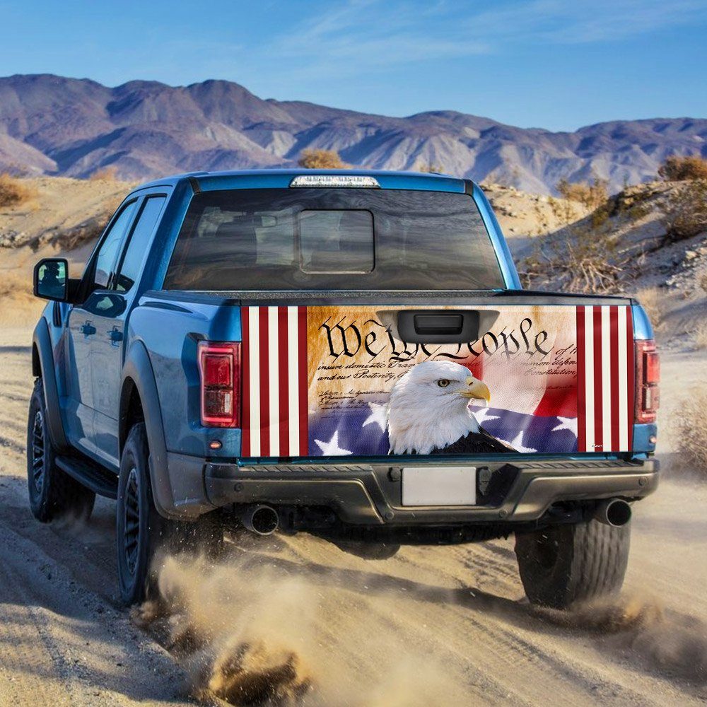 We The People American Eagle Truck Tailgate Decal Sticker Wrap - Image 2