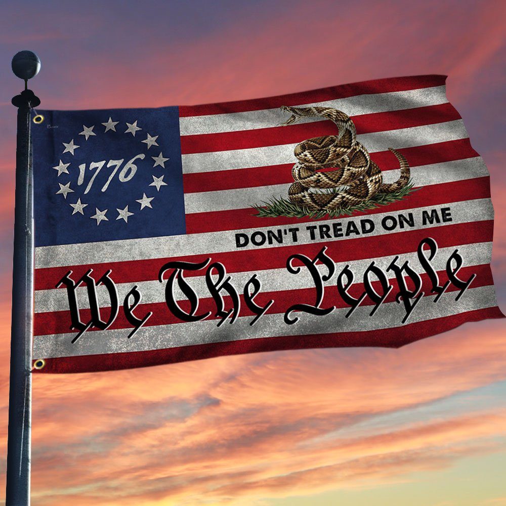 We The People Don't Tread On Me Betsy Ross 1776 Gadsden American Grommet Flag LNH015GF