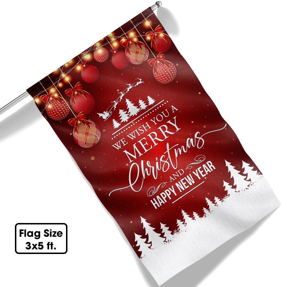 We Wish You a Merry Christmas and Happy New Year Flag BNN706F - Image 6