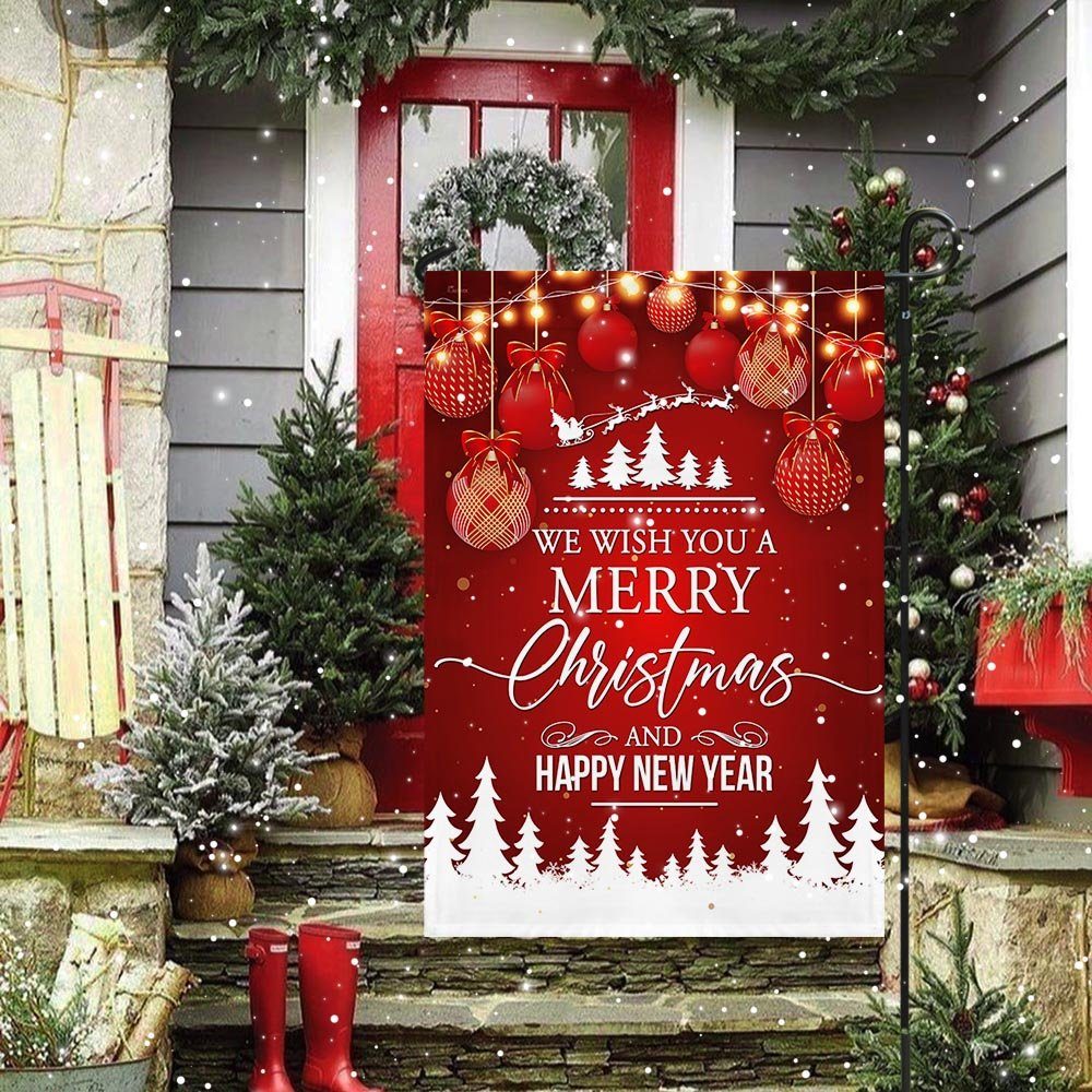 We Wish You a Merry Christmas and Happy New Year Flag BNN706F - Image 3