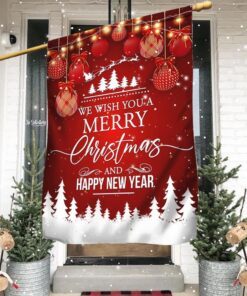 We Wish You a Merry Christmas and Happy New Year Flag BNN706F