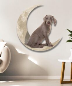 weimaraner and moon hanging metal sign qnk879msv9 2575