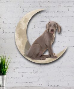 weimaraner and moon hanging metal sign qnk879msv9 4310