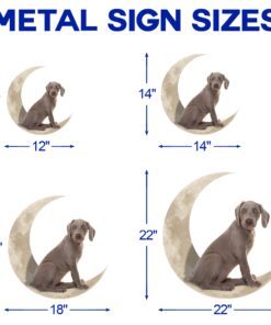 weimaraner and moon hanging metal sign qnk879msv9 6087