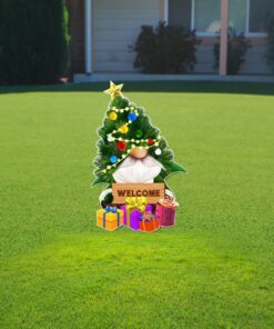 Welcome Christmas Gnome Metal Sign BNN708MS