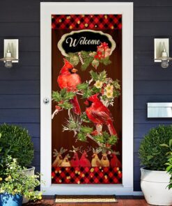 welcome home cardinal christmas door cover 5912