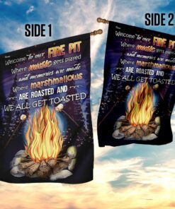 welcome to our fire pit flag 3221
