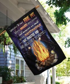 welcome to our fire pit flag 6152