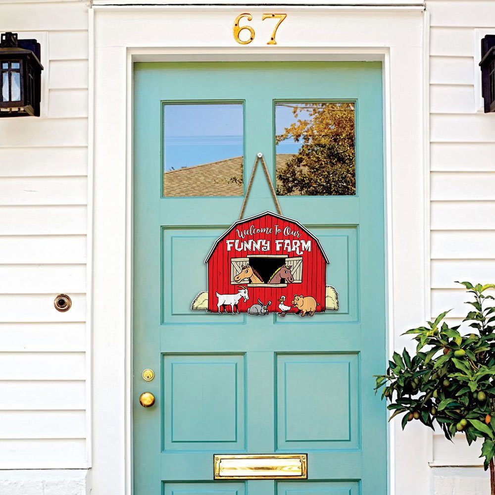 Welcome To Our Funny Farm Theme Custom Wooden Sign MBH106WD - Image 2