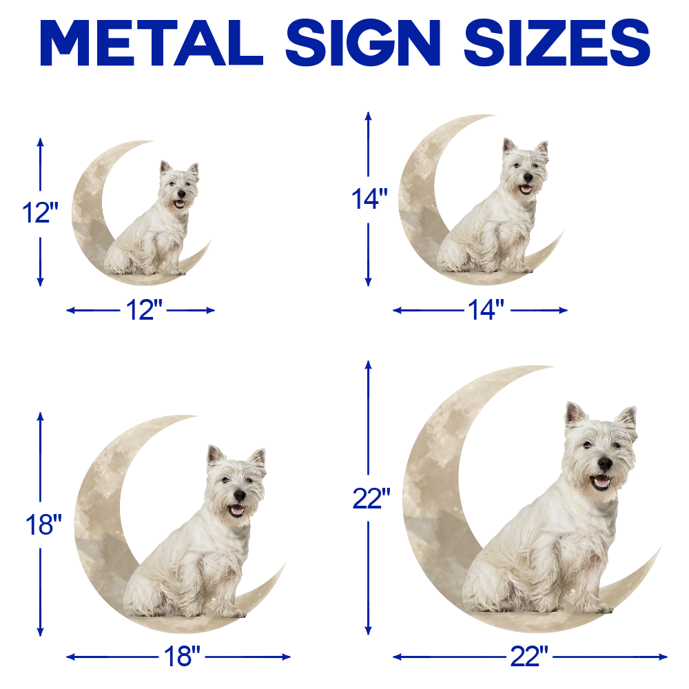 West Highland Terrier Dog And Moon Hanging Metal Sign QNK879MSv44 - Image 5