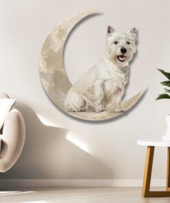 west highland terrier dog and moon hanging metal sign qnk879msv44 2822