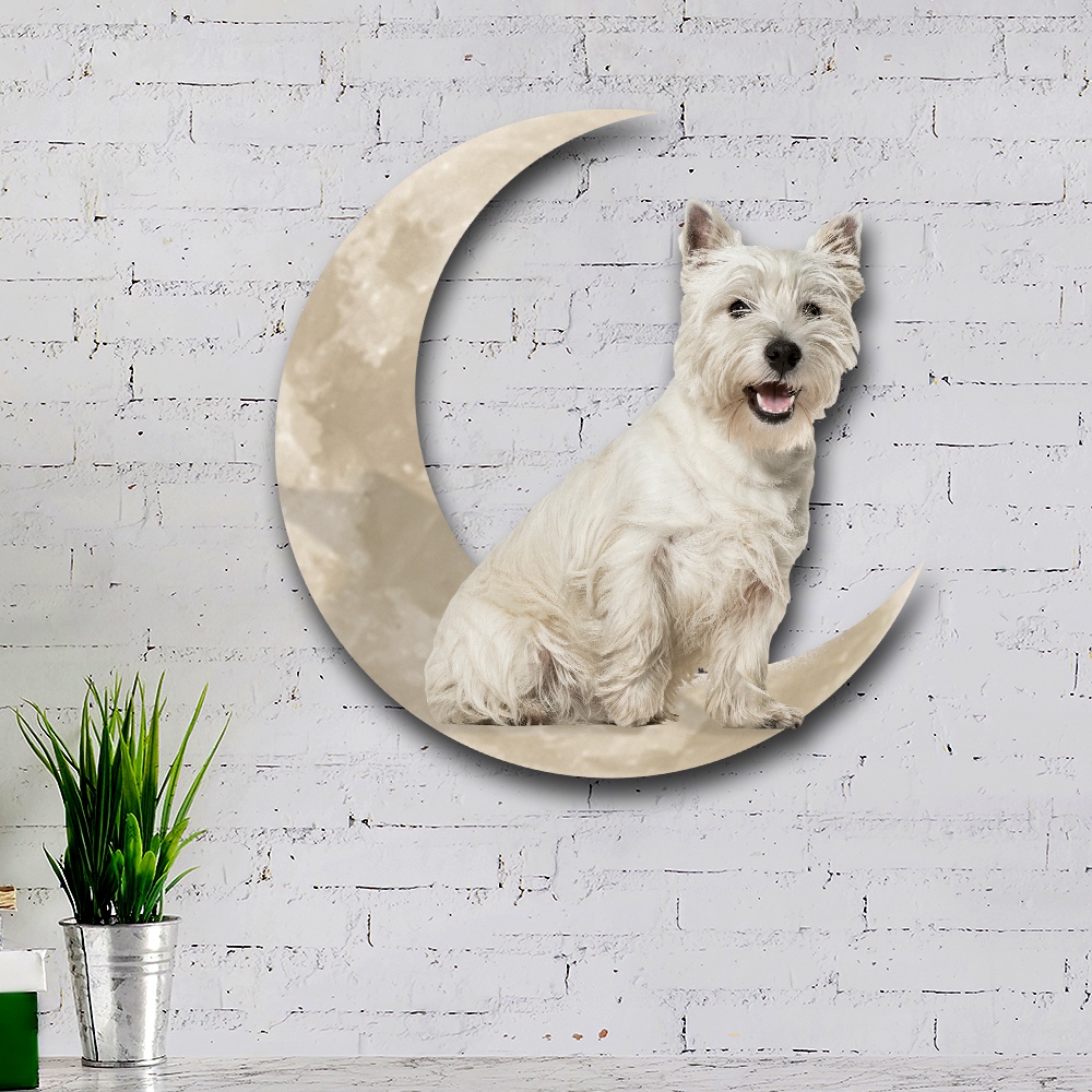 West Highland Terrier Dog And Moon Hanging Metal Sign QNK879MSv44 - Image 2