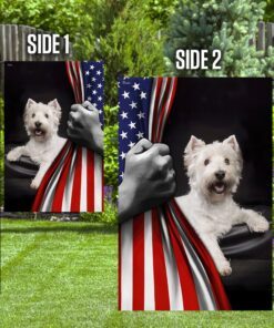 west highland white terrier american us flag 5590