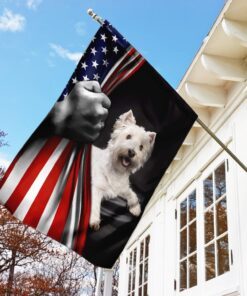 west highland white terrier american us flag 6160
